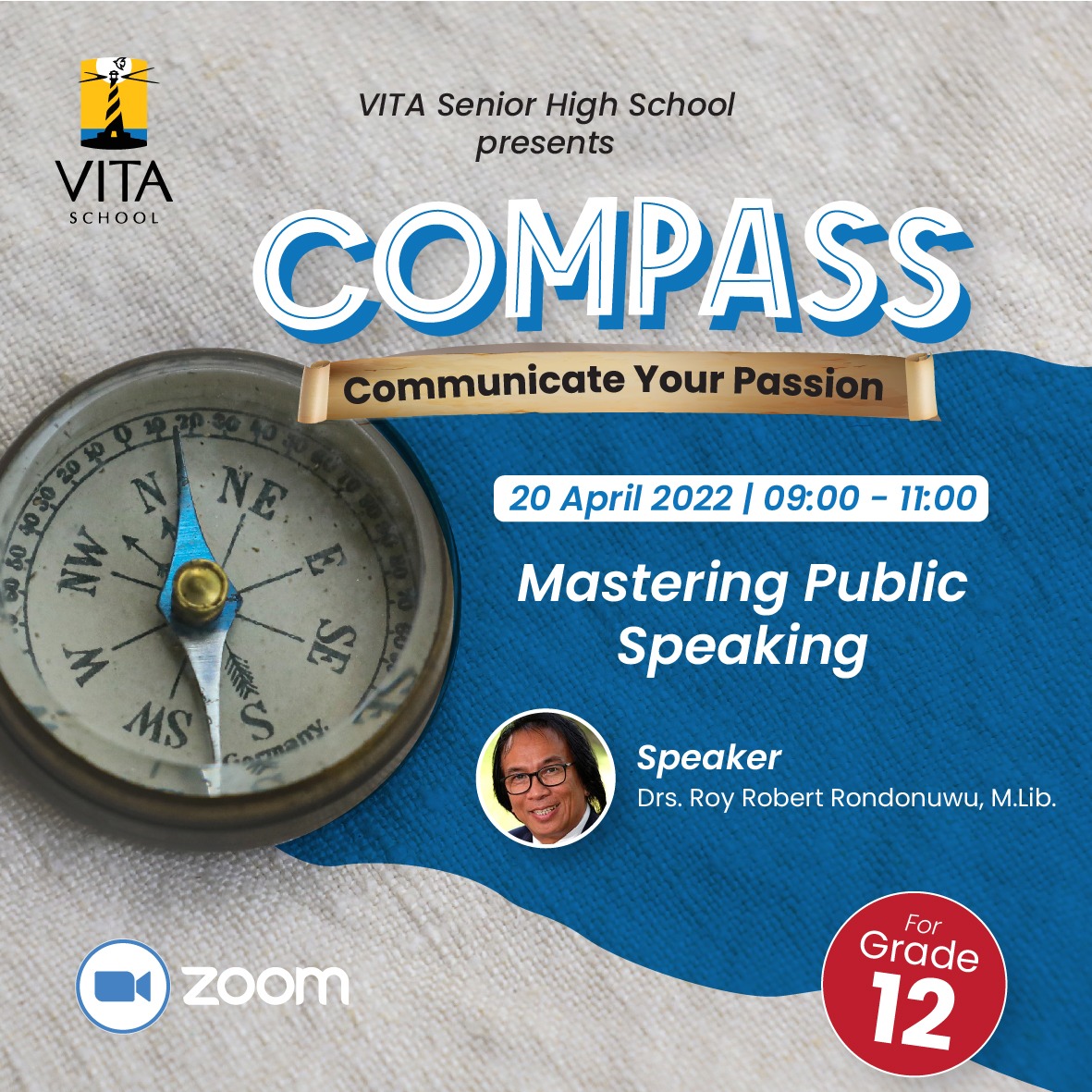 VITA Senior High COMPASS 2022 - Mastering Public Speaking with Drs. Roy Robert Rondonuwu, M.Lib.